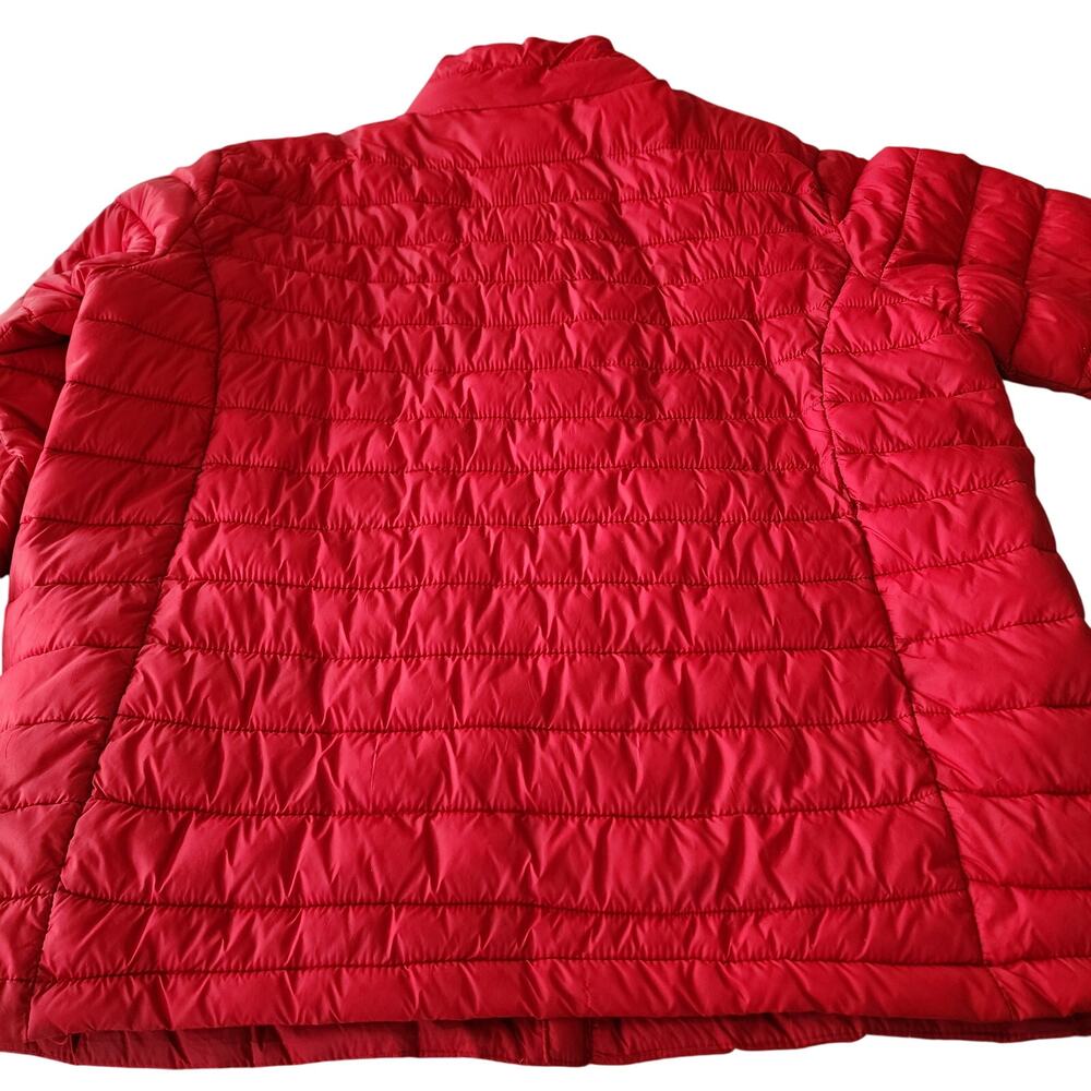 Xersion Packable Puffer Jacket Red Gray Trim Men’… - image 5